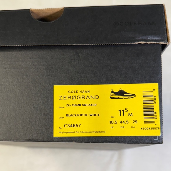 Cole Haan Men’s ZEROGRAND Omni Sneakers- Black/Optic White- Size 11.5 - Picture 7 of 14